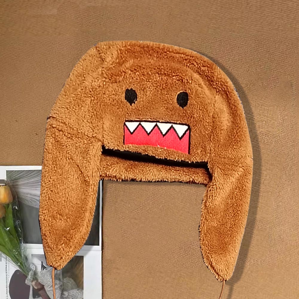 Trapper Hat Ear Flap - Cartoon Monster Faux Fur Trapper Hat