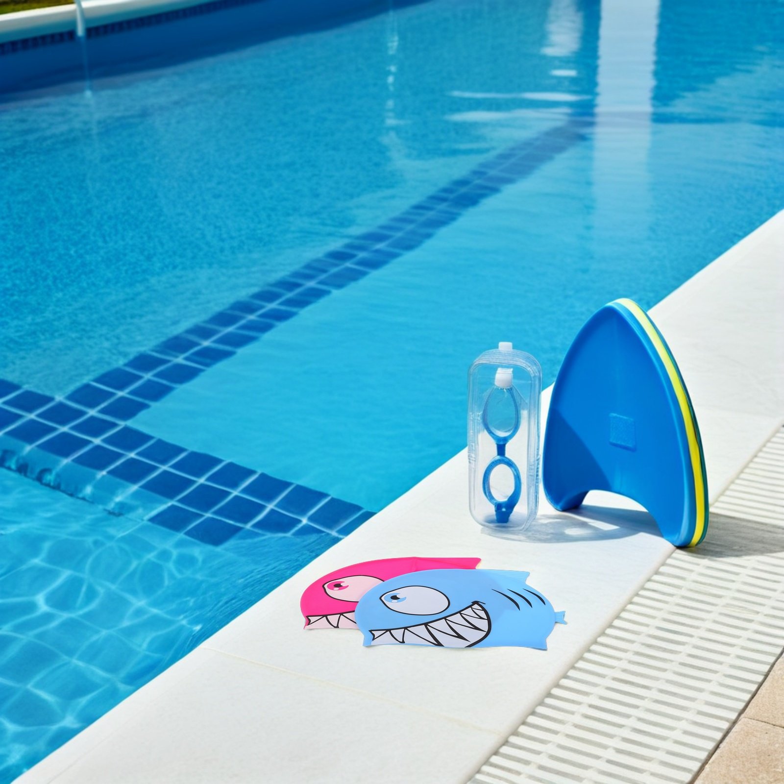 2Pcs Kids Fish Pattern Silicon - огляд і ціна Swim Hat Silicone