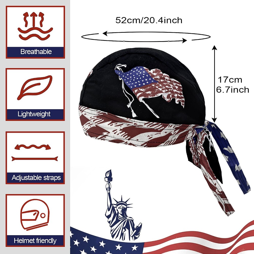 3 Pack Doo Rags for Men, Skull - огляд і ціна Skull Cap Helmet Liner