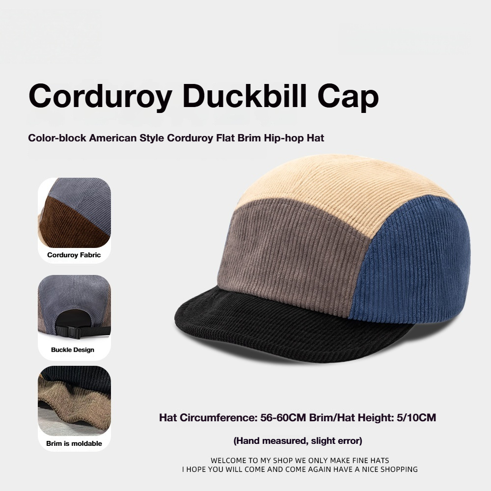 Unisex Vintage Color Block Cor - огляд і ціна Corduroy Cap 5 Panel
