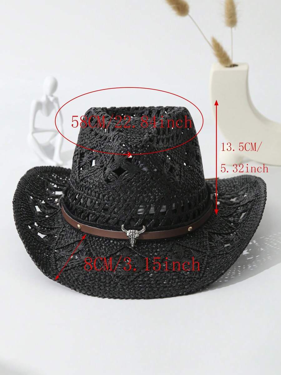 Unisex Cattle Head Decor Cowbo - огляд і ціна Cowboy Hat Straw