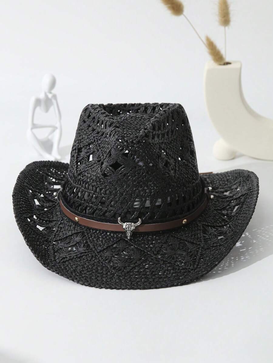 Unisex Cattle Head Decor Cowbo - огляд і ціна Cowboy Hat Straw