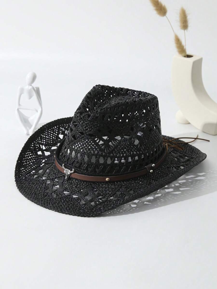 Unisex Cattle Head Decor Cowbo - огляд і ціна Cowboy Hat Straw