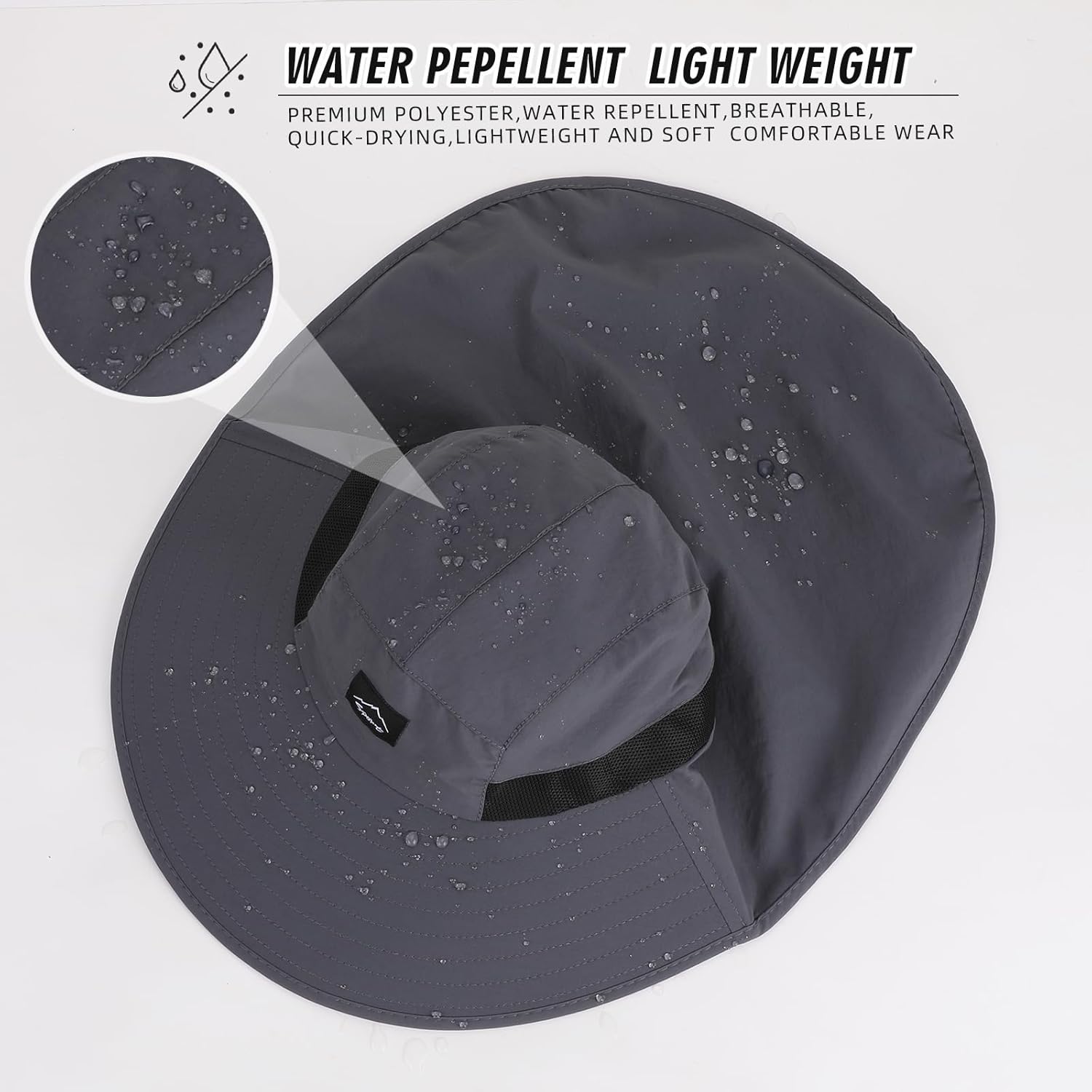 UPF50+ Sun Hat with Neck Flap, - огляд і ціна Sun Hat Wide Brim
