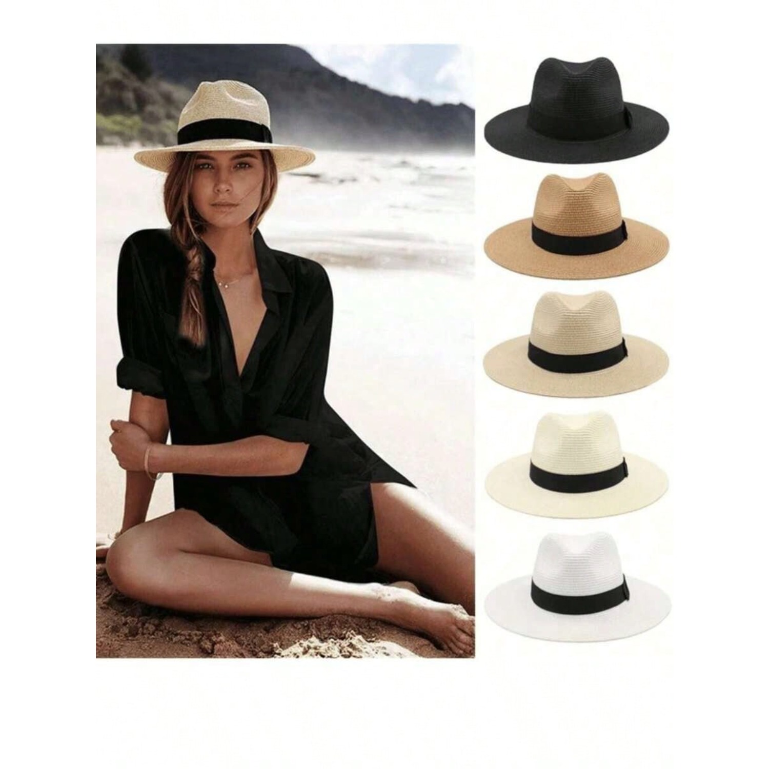 1 X Jazz Style Panama Hat with - огляд і ціна Cowboy Hat Straw