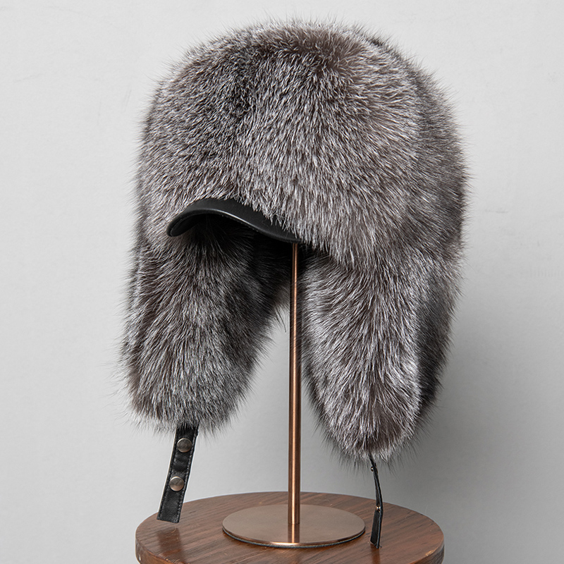 100% Real Fox Fur Hats Women's - огляд і ціна Trapper Hat Ear Flap