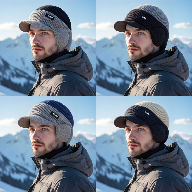 Dual-Tone Knit Baseball Cap- O - огляд і ціна Trapper Hat Ear Flap
