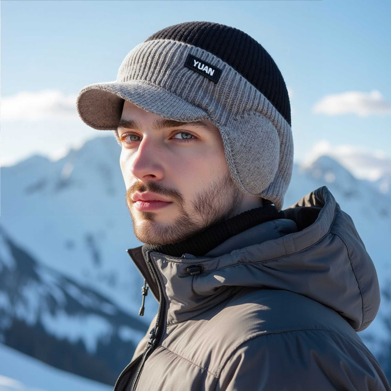 Dual-Tone Knit Baseball Cap- O - огляд і ціна Trapper Hat Ear Flap