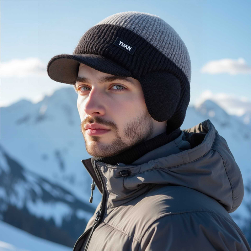 Dual-Tone Knit Baseball Cap- O - огляд і ціна Trapper Hat Ear Flap