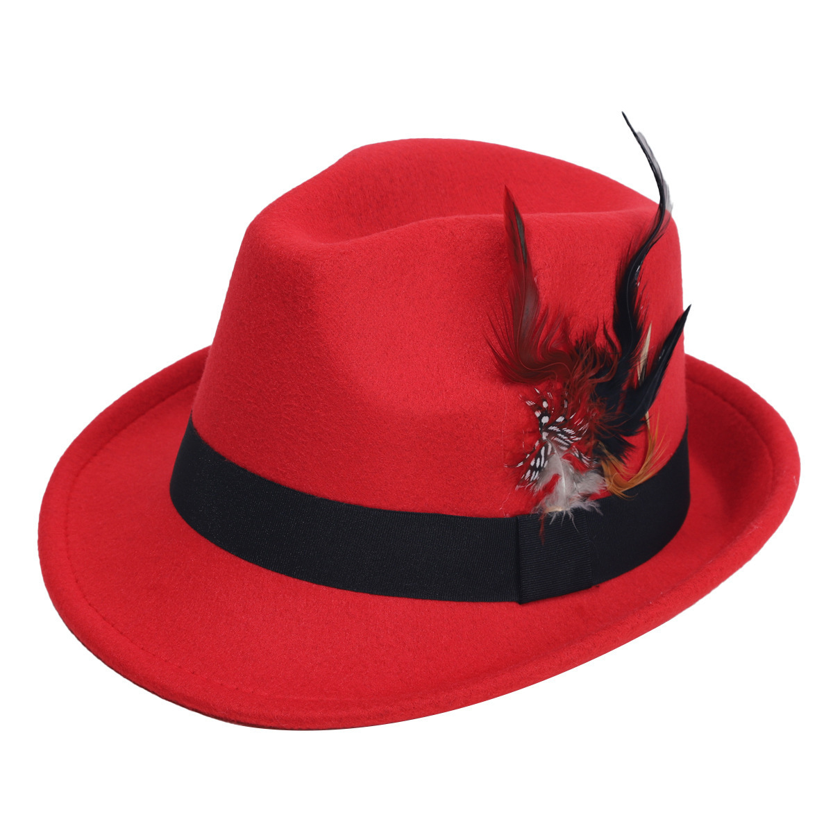 Hot-Selling Feather Top Hat Br - огляд і ціна Fedora Hat Wool